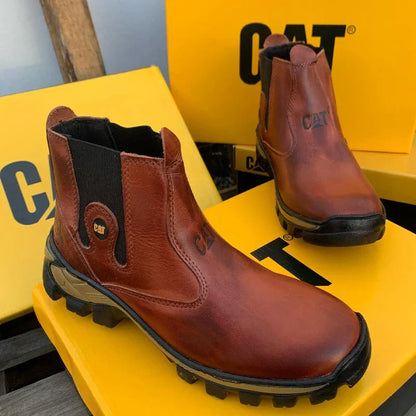 Kit Bota Masculina Adventure em Couro Legítimo e Palmilha Ortopédica +BRINDES: Chapéu, Cinto, Carteira e Copo